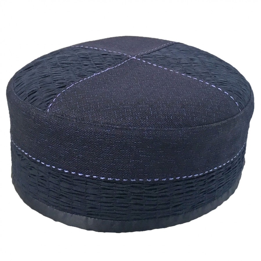 Deep Blue Premium Quality Patched & Pleated ( Namaz Cap)  Cap / Kufi IBZ-001-3